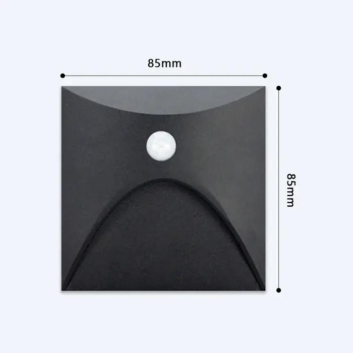 Lampe d'escalier extérieure moderne à détecteur de mouvement avec verre borosilicaté pour balcons et portes résistantes à l'eau IP65
