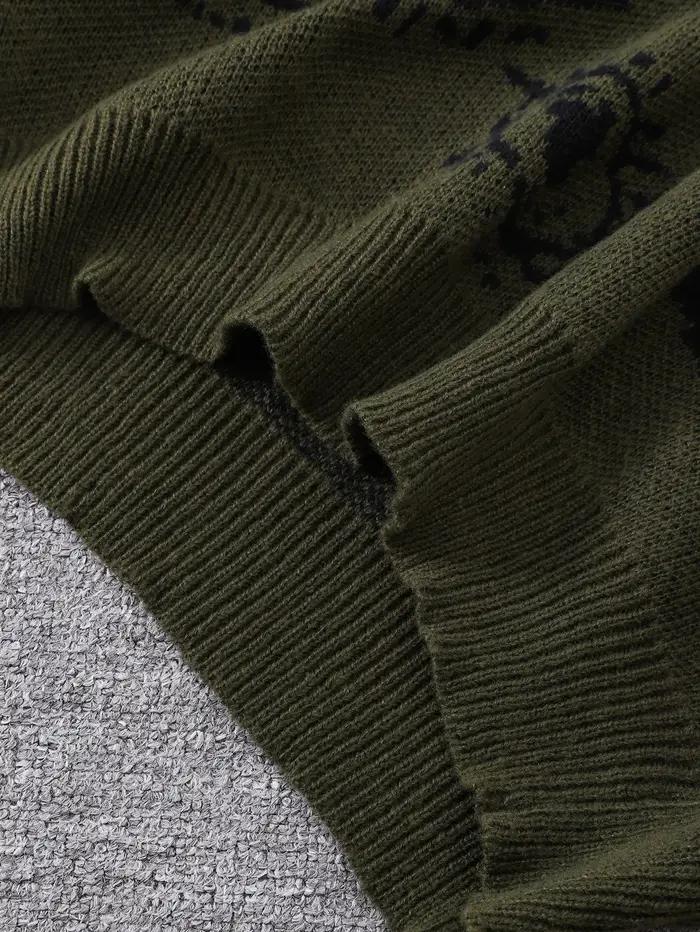 Nouveau populaire automne et hiver oeil abstrait motif Jacquard pull pull décontracté col rond trico
