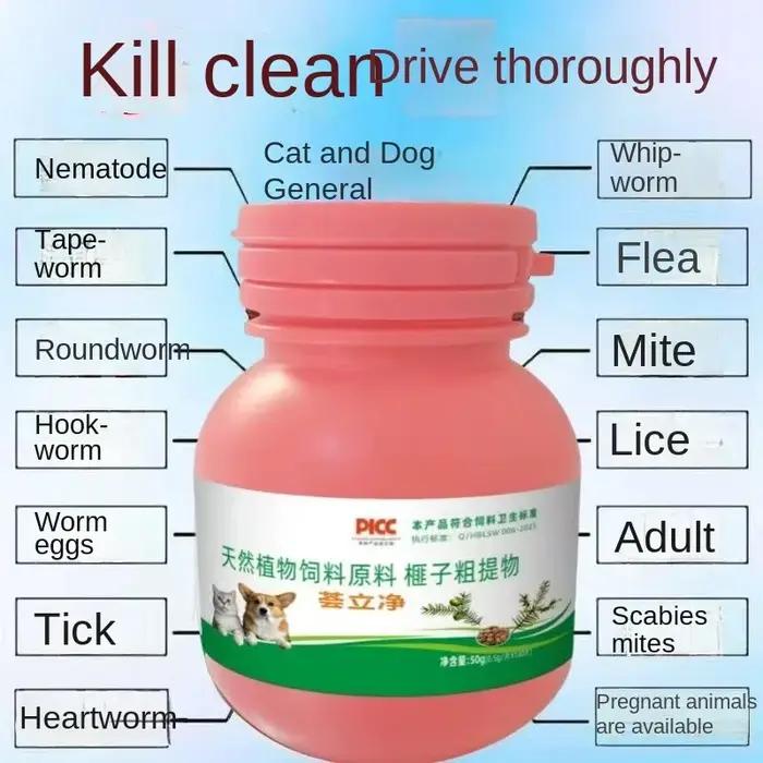 100 comprimés vermifuges pour chats et chiens contre les nématodes