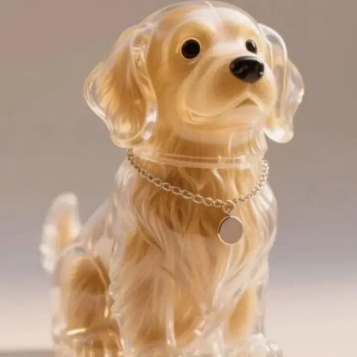 Boîte de rangement de poils de chien en forme de chien