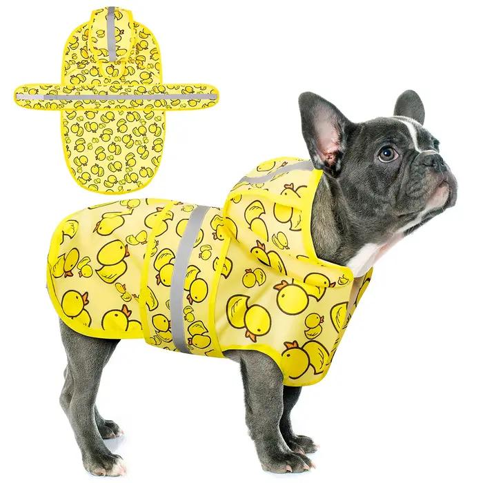 Manteau de pluie imperméable à capuche Paiaite pour chien, poncho de sécurité réfléchissant avec tro