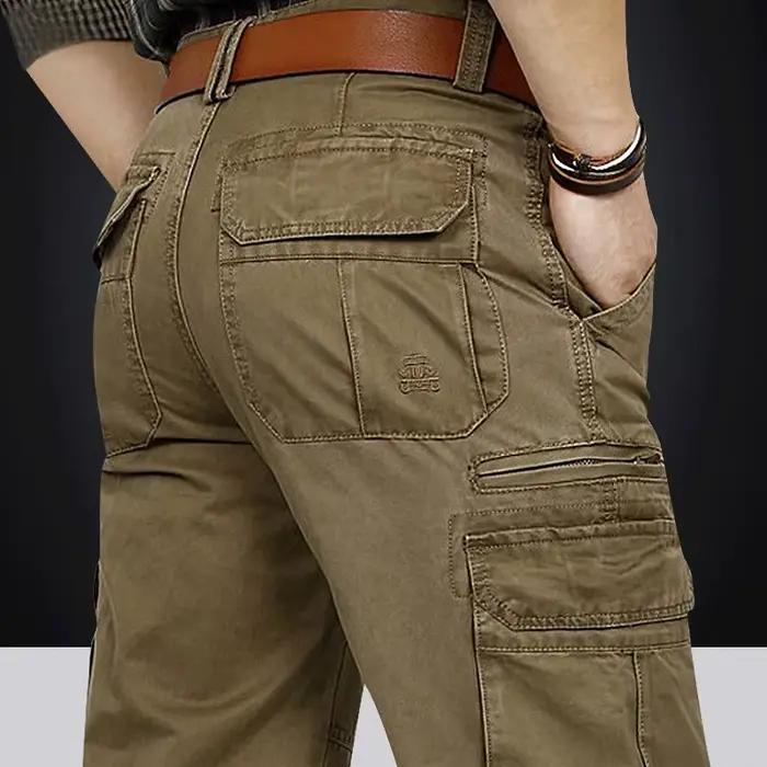 Pantalon cargo homme 100% coton poches multiples oversized qualité supérieure confort casual 30-48