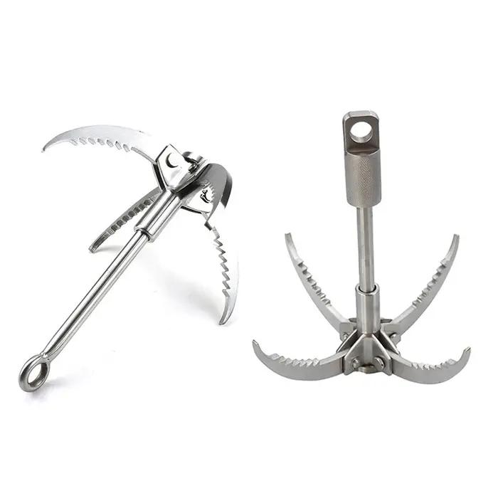Crochet de grappin de survie pliable, 3/4 griffes, griffe d'escalade en acier inoxydable, crochet de