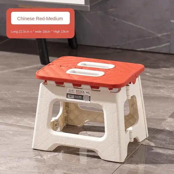 Petit tabouret pliant en plastique portable pour enfants, chaise pliable, pique-nique en plein air s