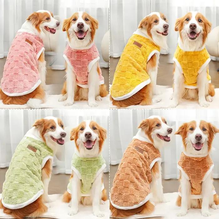 Vêtements d'hiver en flanelle pour chiens pull chaud pour animaux de compagnie manteau pour chiens golden retriever sweat-shirt pour animaux de compagnie chiot gilet 1.5-25kg automne hiver occasions spéciales à offrir