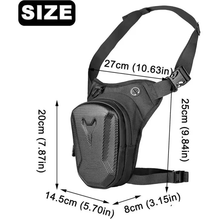 Sac de jambe imperméable pour moto sac banane sacoche de cuisse bandoulière motard homme femme occasion randonnée sortie sportive