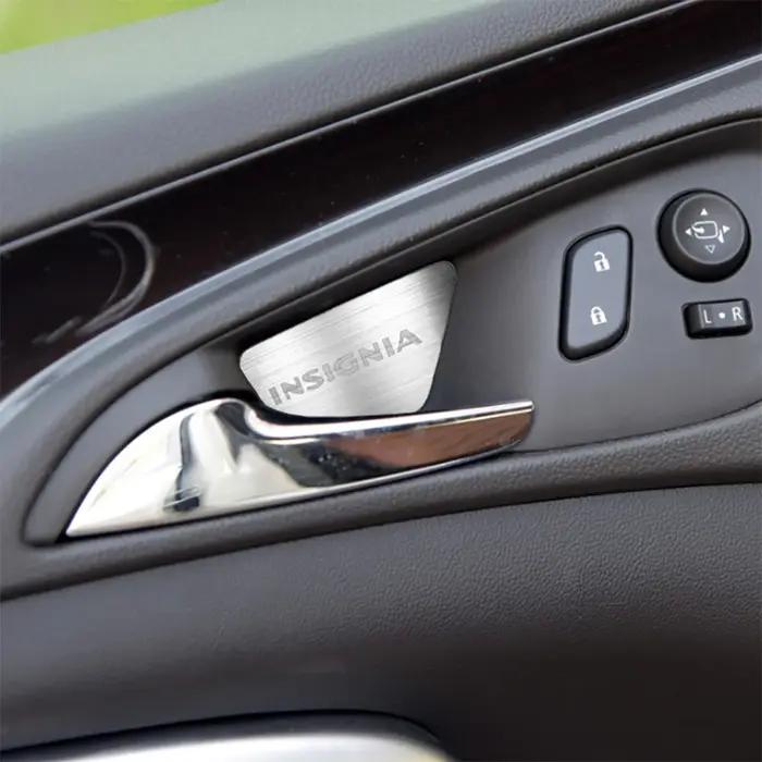 Accessoires de voiture en métal argent intérieur poignée de porte capuchon revêtement d'habillage au