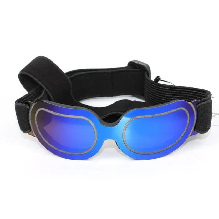 Lunettes de soleil pour chien réglables en plastique argent bleu noir pour chiens moyens grands chiens occasions spéciales fantaisie été