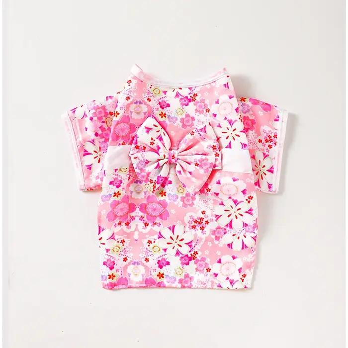 Adorable robe Kimono en brocart pour animaux de compagnie