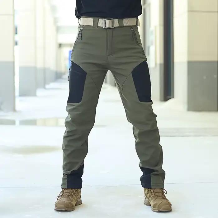 Pantalon de ski et de neige homme avec doublure polaire chaude et design militaire pour randonnée et chasse automne hiver