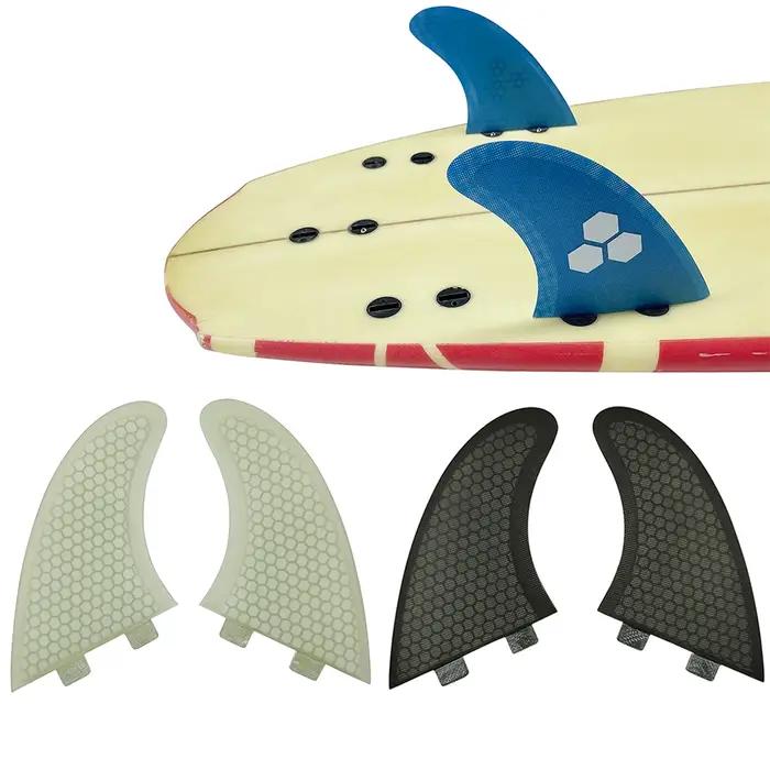 UPSURF FCS 1 Twin Fins Stabilizer Quilhas 2pcs Side Fins Double Tab aletas Honeycomb Surf Fins Surfb