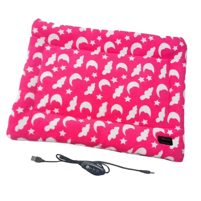 Coussin Chauffant Imperméable Doux en Peluche pour Chiens et Chats Utilisable Intérieurement et Extérieurement Blanc ou Bleu Marine
