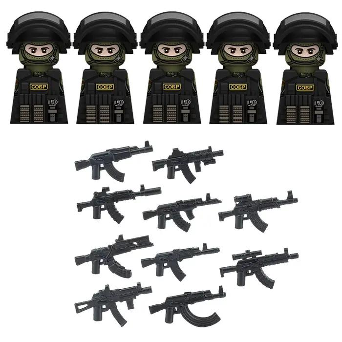 Figurines de forces spéciales militaires, blocs de construction, armes, tenue Ghillie, sniper, SWAT, Ghost, KSK, police, bandit, jouet pour garçon, cadeau F029