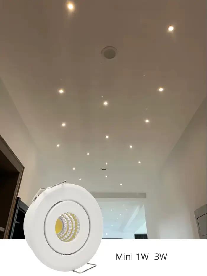 Mini LED Downlight plafonnier COB 3W bricolage ciel étoilé armoire lumières coupé maison 40-45mm AC8