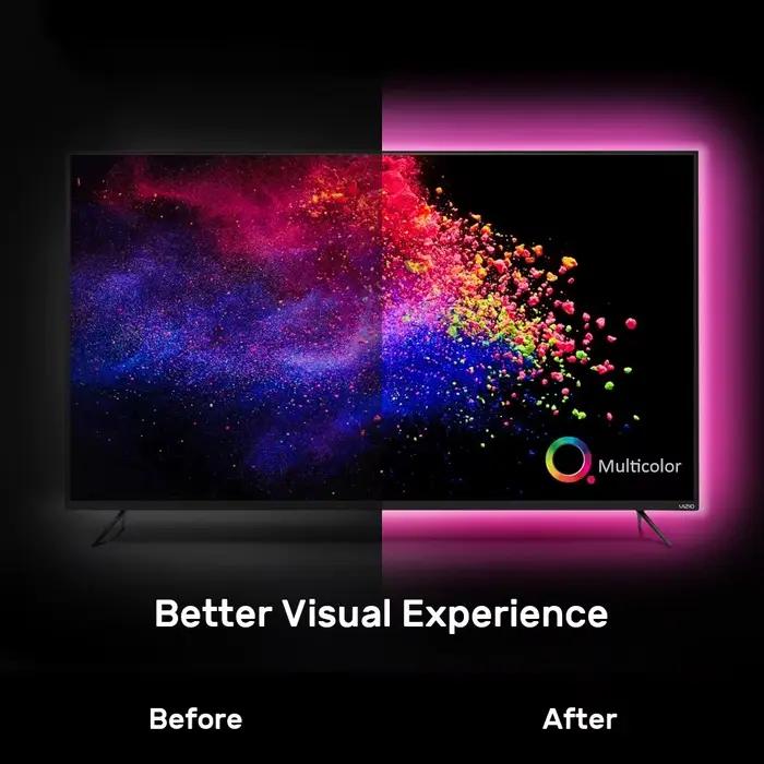 Ruban LED TV , SMD 5050 RGB Bandes Lumineuses USB avec Télécommande App Rétroéclairage TV Multicoule