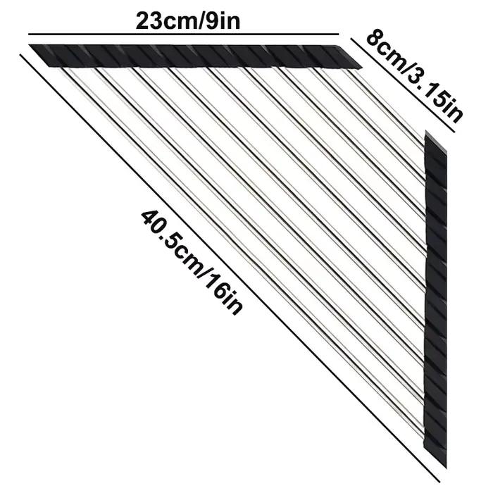 Égouttoir à vaisselle triangulaire enroulable, organisateur d'évier de cuisine, coin sur l'évier, po