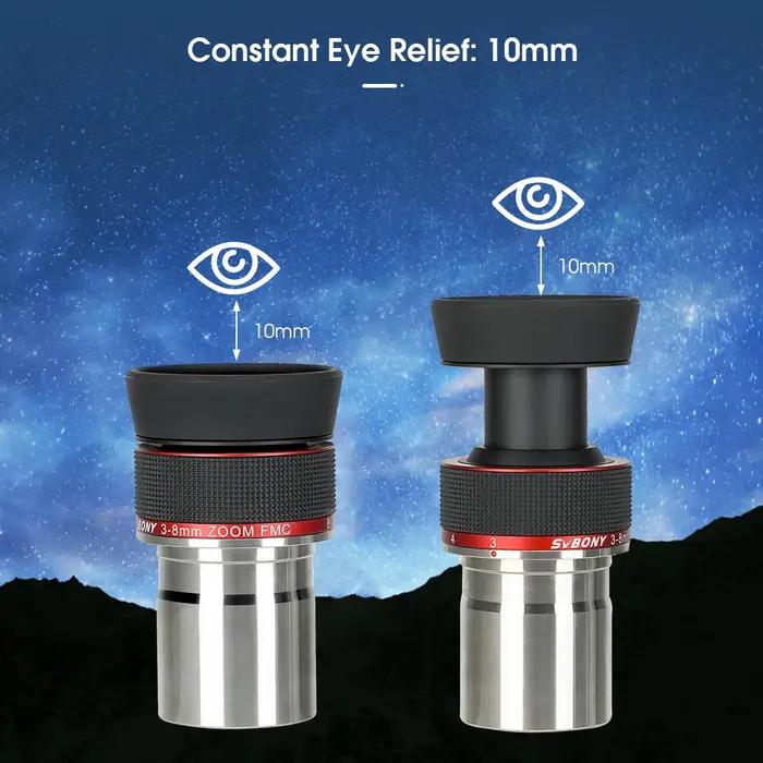 Svbony SV215 Oculaire zoom SVBONY SV215, 1,25 pouce 3-8 mm, avec conception parfocale, accessoire po