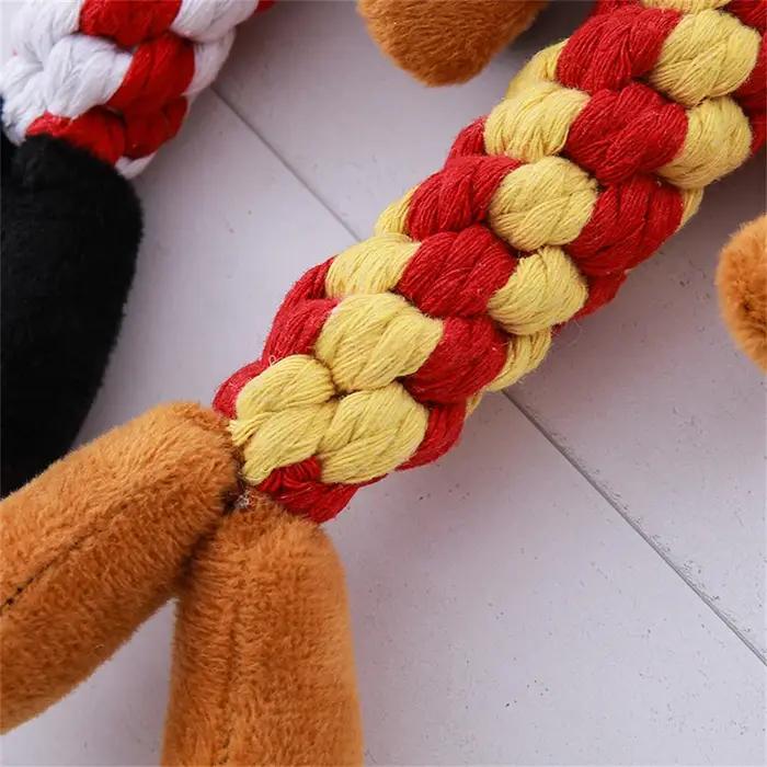 Jouets à mâcher en corde tressée pour animaux de compagnie