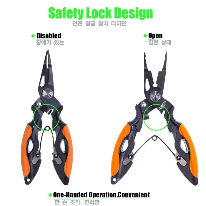 Pinces de pêche multifonctions, accessoires, corps en acier inoxydable 420, ciseaux, coupe-ligne, di