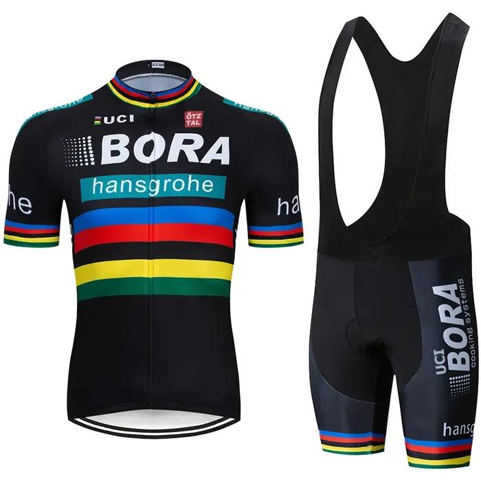 Maillot de cyclisme pour homme ensemble de maillots d'été UCI BORA avec coussin respirant en gel pour performances sportives et entraînements intensifs
