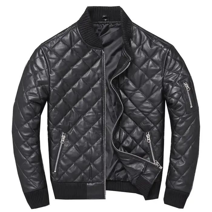 Haut de la boutique LNY-Veste en cuir véritable classique et décontractée