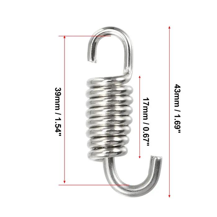 Motoforti 2Pcs 4Pcs 6Pcs 43mm 58mm Ressort de tuyau d'échappement pour moto universel en acier inoxydable argenté