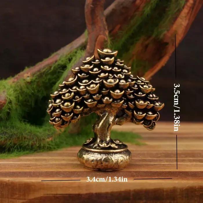 Figurine Feng Shui d'arbre de richesse en plastique gris clair ou vert clair pour maison et bureau, cadeau de pendaison de crémaillère de fortune, symbole de prospérité et de réussite