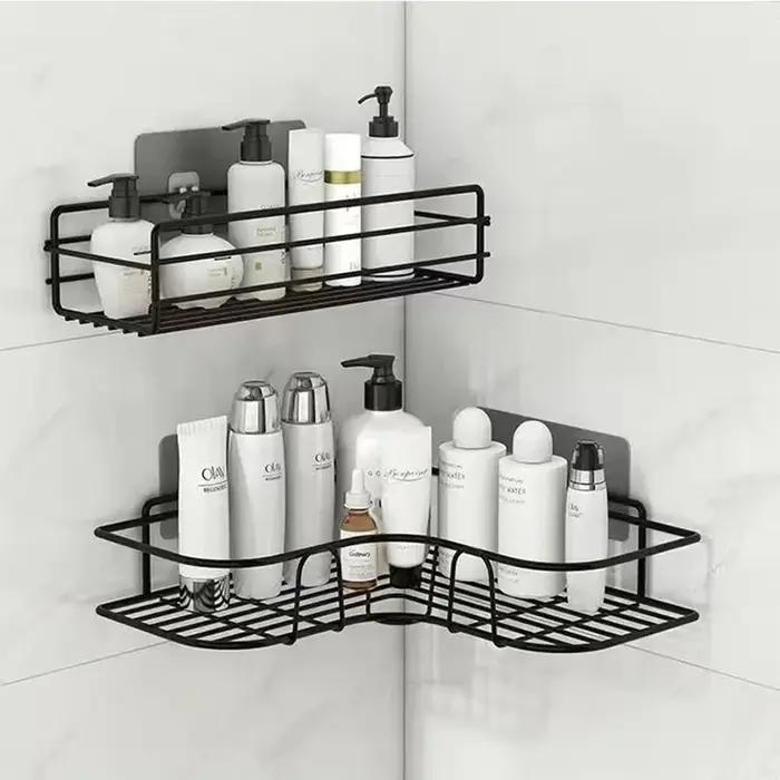 Fournitures de salle de bain étagère murale flottante organisateur en métal chariot