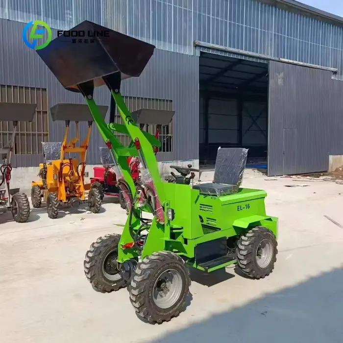 Mini-chargeuse sur pneus électrique personnalisée 800 kg avec composants hydrauliques pour agriculture et jardinage usage domestique et professionnel