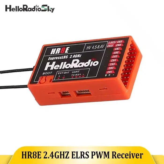 HR8E ELRS 2.4G 9 canaux PWM alimentation DC 4.5-7.4 V récepteur double antenne aile fixe modèle RC bateau universel