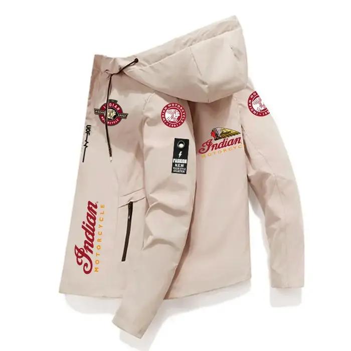 Veste pour hommes avec capuche avec LOGO de marque indienne, coupe-vent, Parka, manteau d'extérieur,