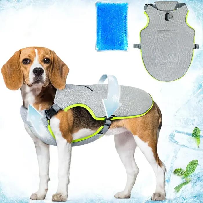 Gilet rafraîchissant pour chien avec poche à glace