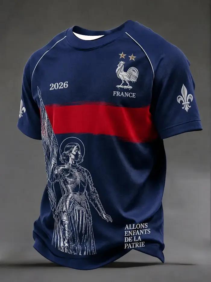 Tshirt sportif d'entraînement pour supporters français édition 2026 polyester respirant et confortable pour toute la famille occasions spéciales