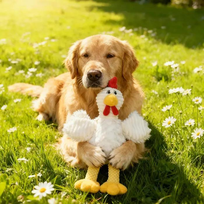 Peluche réaliste poulet aux longues pattes