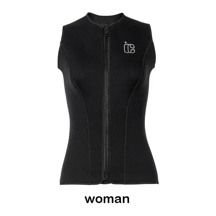 3mm hommes femmes plongée surf gilet néoprène sans manches velours costume kayak