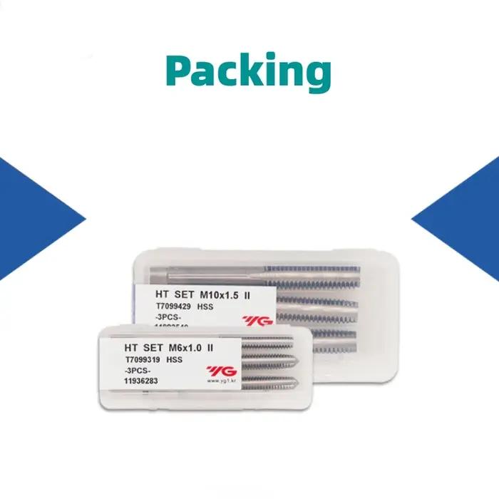 Korea YG HSS Hand Tap Set = 3PCs, Straight T7099, X0.45, 0.5, 0.7, 0.8, 1, 1.25, 1.75, 2, 2.5, 1Set