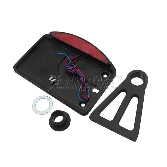 Plaque de planificateur de moto, feu arrière LED, montage latéral horizontal, support de support de