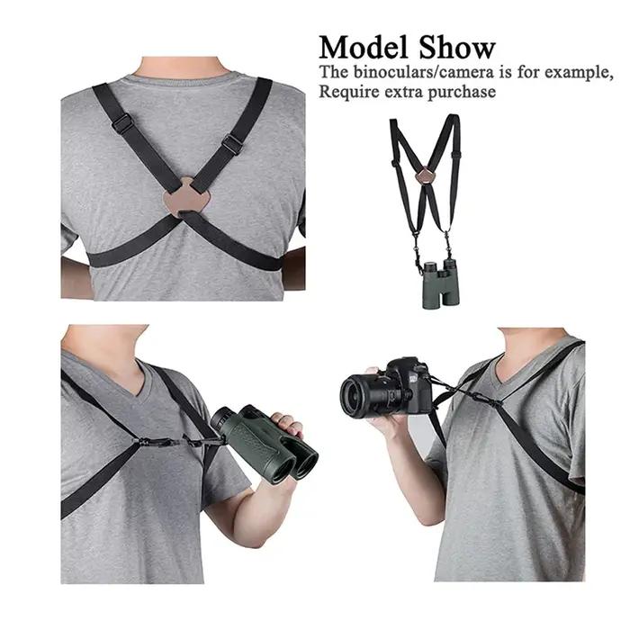 Harnais X réglable en cuir pour le portage de jumelles et appareil photo durables pour camping et randonnée occasions spéciales