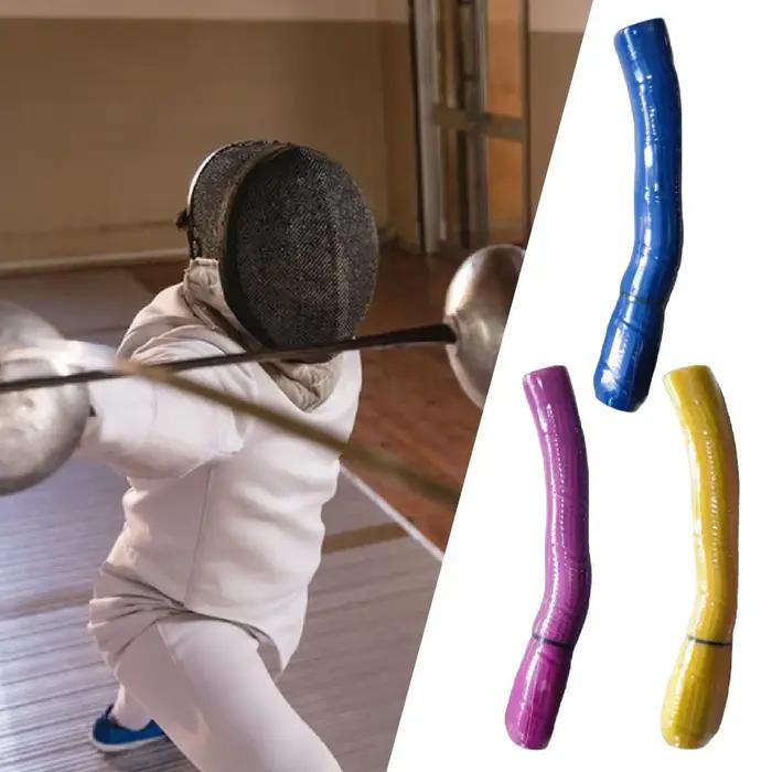 Poignée d'escrime incurvée et droite en caoutchouc, équipement professionnel portable pour l'entraînement au fleuret, au sabre et à l'épée