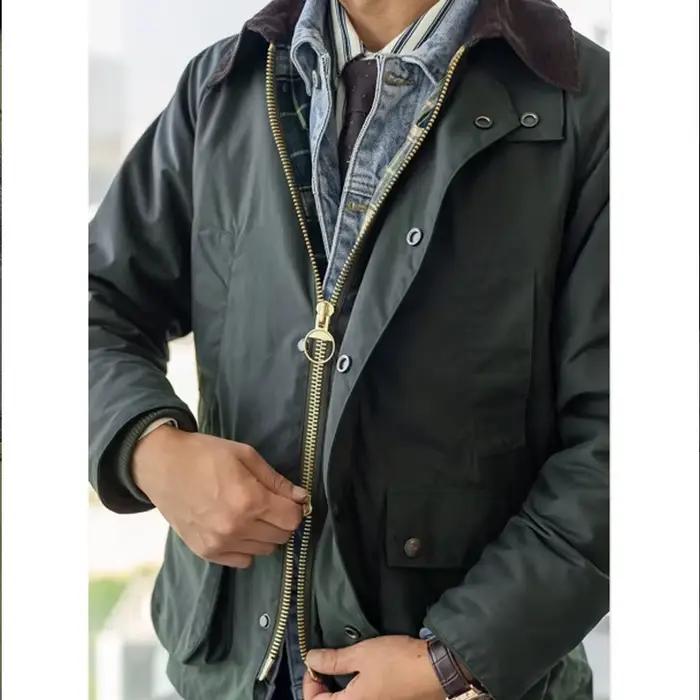 GDDQSDC Veste Rétro de Chasse en Cuir Huilé pour Homme