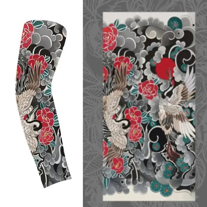 Manches de bras pour hommes à motif floral, protection UV, couvre-bras de cyclisme, protection solaire, chauffe-bras