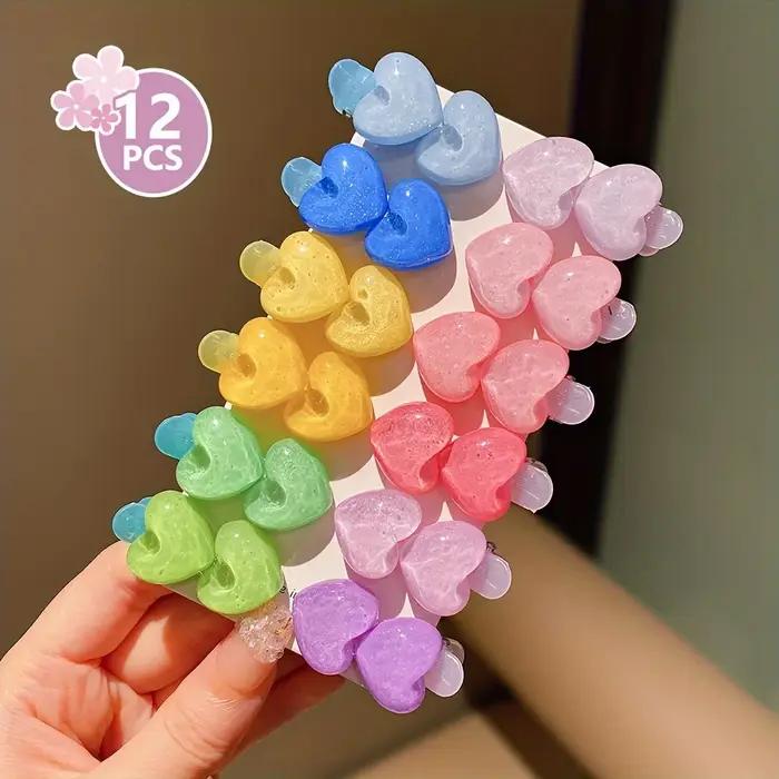 Kidsren's-Épingle à cheveux arc-en-ciel avec fleur mignonne