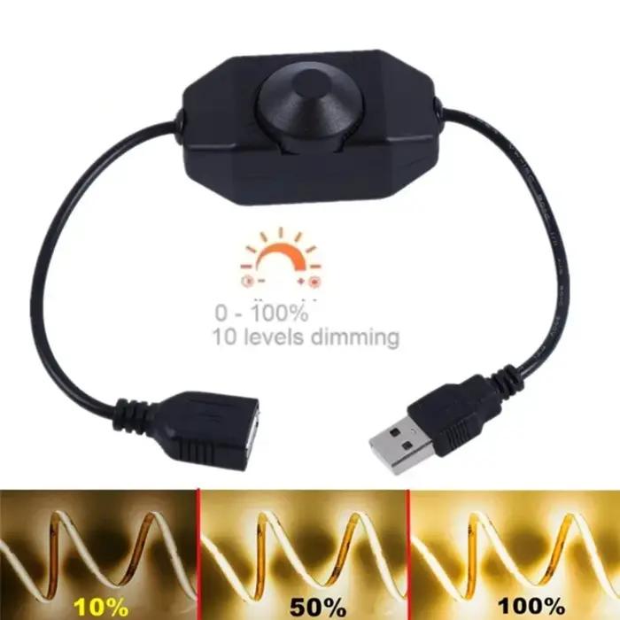 Joli variateur à bouton tactile LED DC 5V USB femelle à mâle, câble d'extension, contrôleur ON OFF,