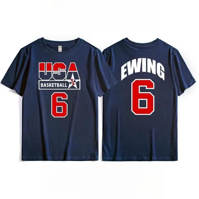 T-shirt Dream Team, haut d'entraînement de basket-ball américain pour hommes, T-shirt rétro à manches courtes pour hommes, sport de rêve, mode décontractée