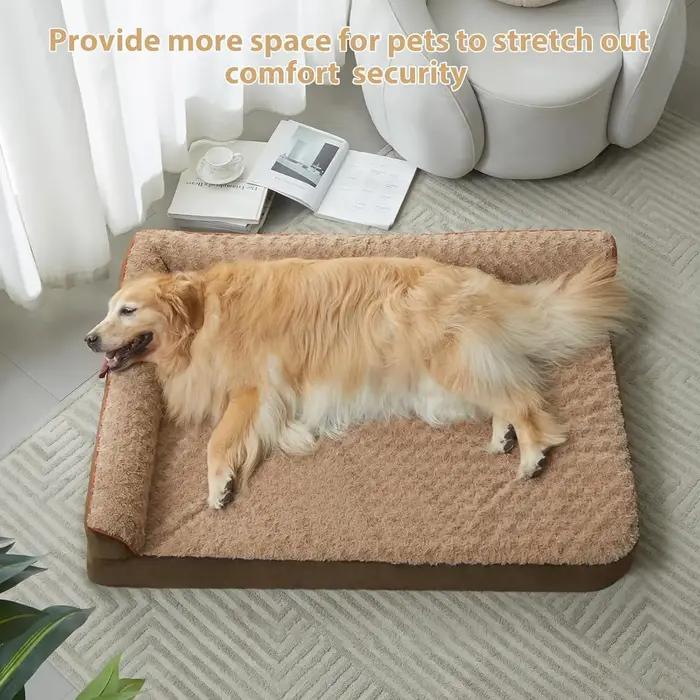 Lit orthopedique impermepable pour chiens grandes tailles avec housse amovible et support articulaire pour un repos confortable et hygienique