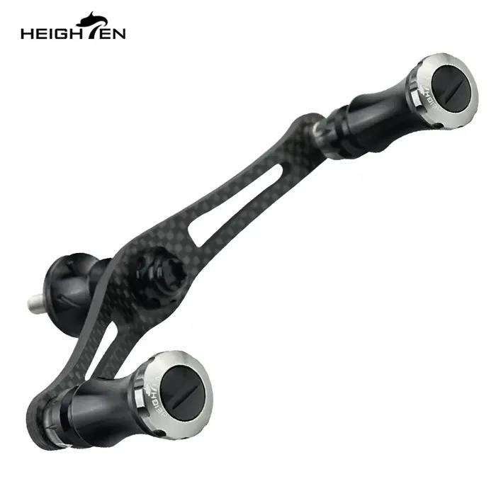 Poignee de bobine en fibre de carbone HEIGHTEN pour pêche en mer et sur les falaises avec faux appat spinning reel handle et ratio de transmission 5.31 pour une manipulation fluide et précision accrue