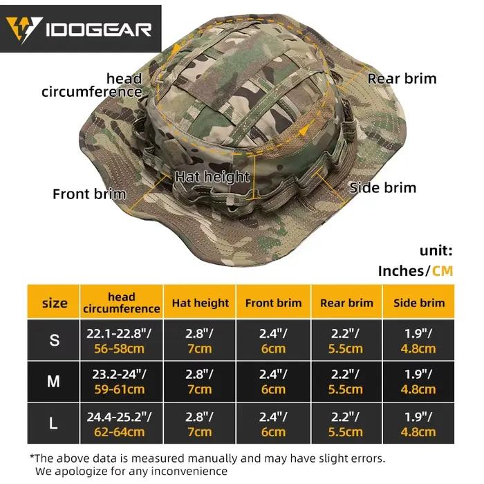 Chapeau de chasse tactique boonie jungle - Bords larges ajustables pour pêche et outdoor
