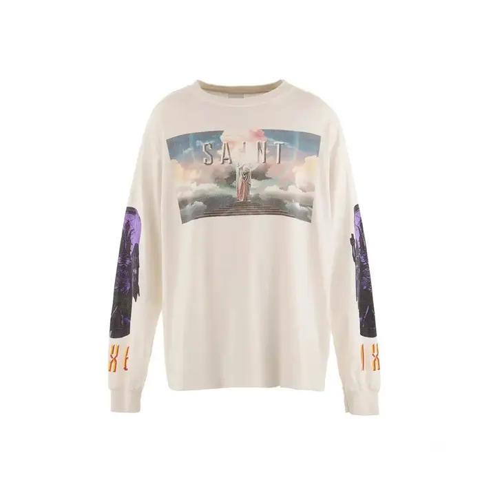 Yao Fashion OF MICHAEL-T-shirt vintage à manches longues pour hommes