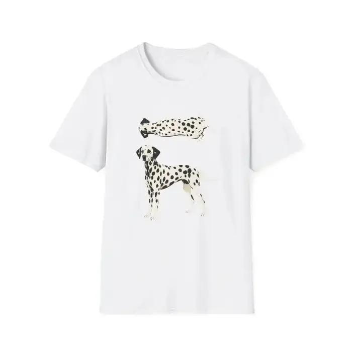 T-shirt unisexe décontracté d'été, ample et respirant, avec impression d'illustration de chien tache