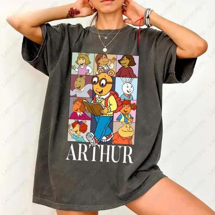 T-shirt Arthur et ses amis émission de télévision années 90 nostalgie vêtement en coton homme femme style décontracté occassions spéciales années 90